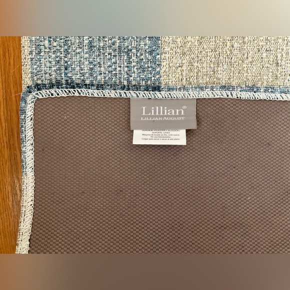 Lillian August Blue Gingham Throw Rug - Picture 8 of 11